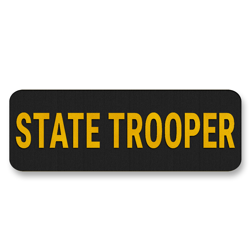 STATE TROOPER Vest Placard 5"x2" – Leatherette Morale Patch