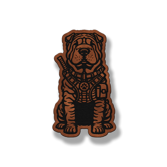 Tactical Shar Pei Dog – Leatherette Morale Patch