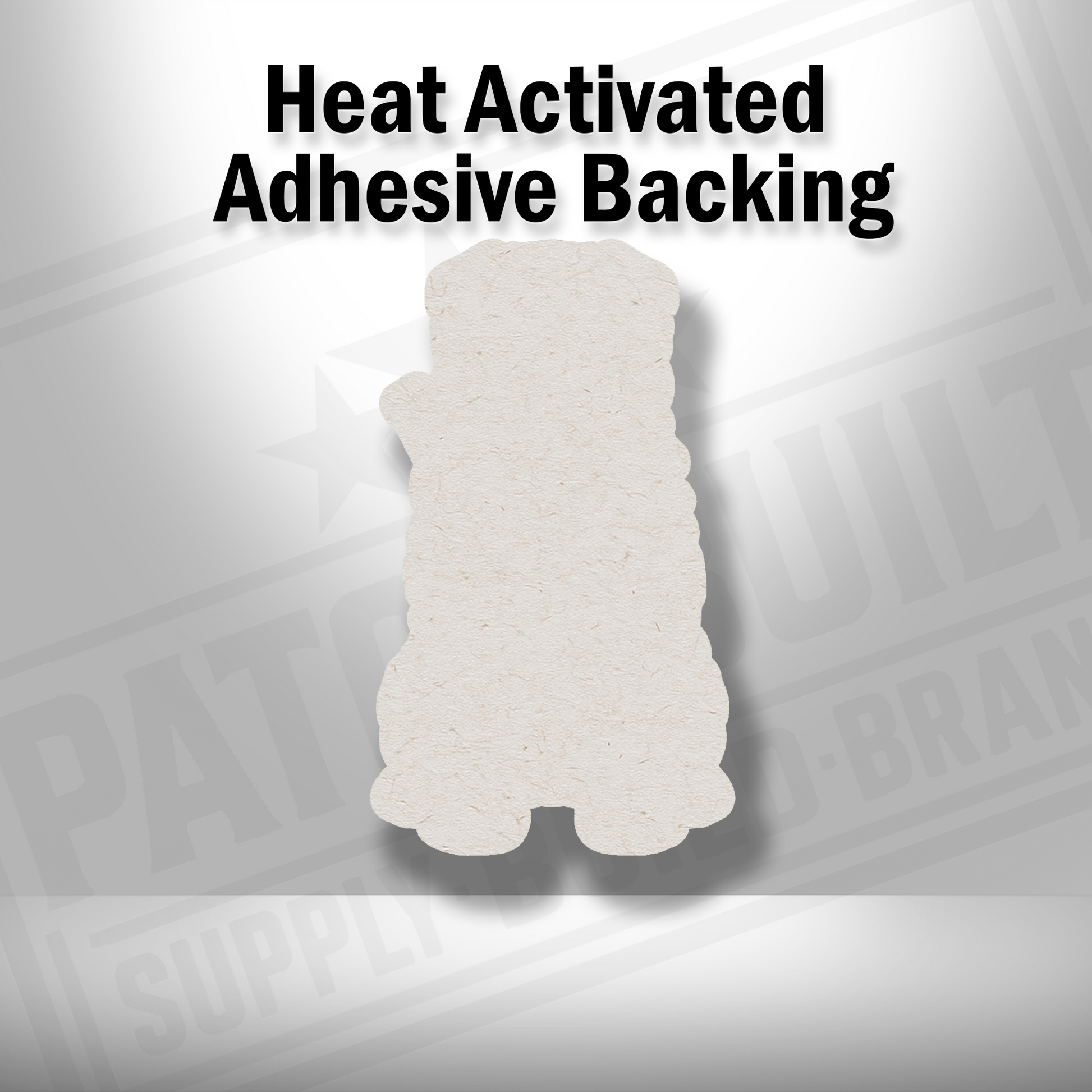 Heat-activated adhesive backing shown on Tactical Shar Pei dog patch