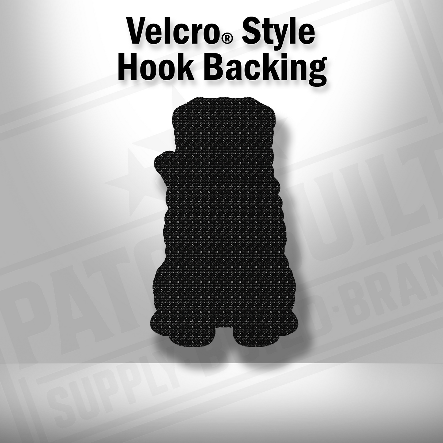 Hook backing shown on Tactical Shar Pei leatherette patch