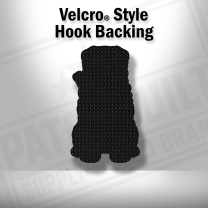 Hook backing shown on Tactical Shar Pei leatherette patch