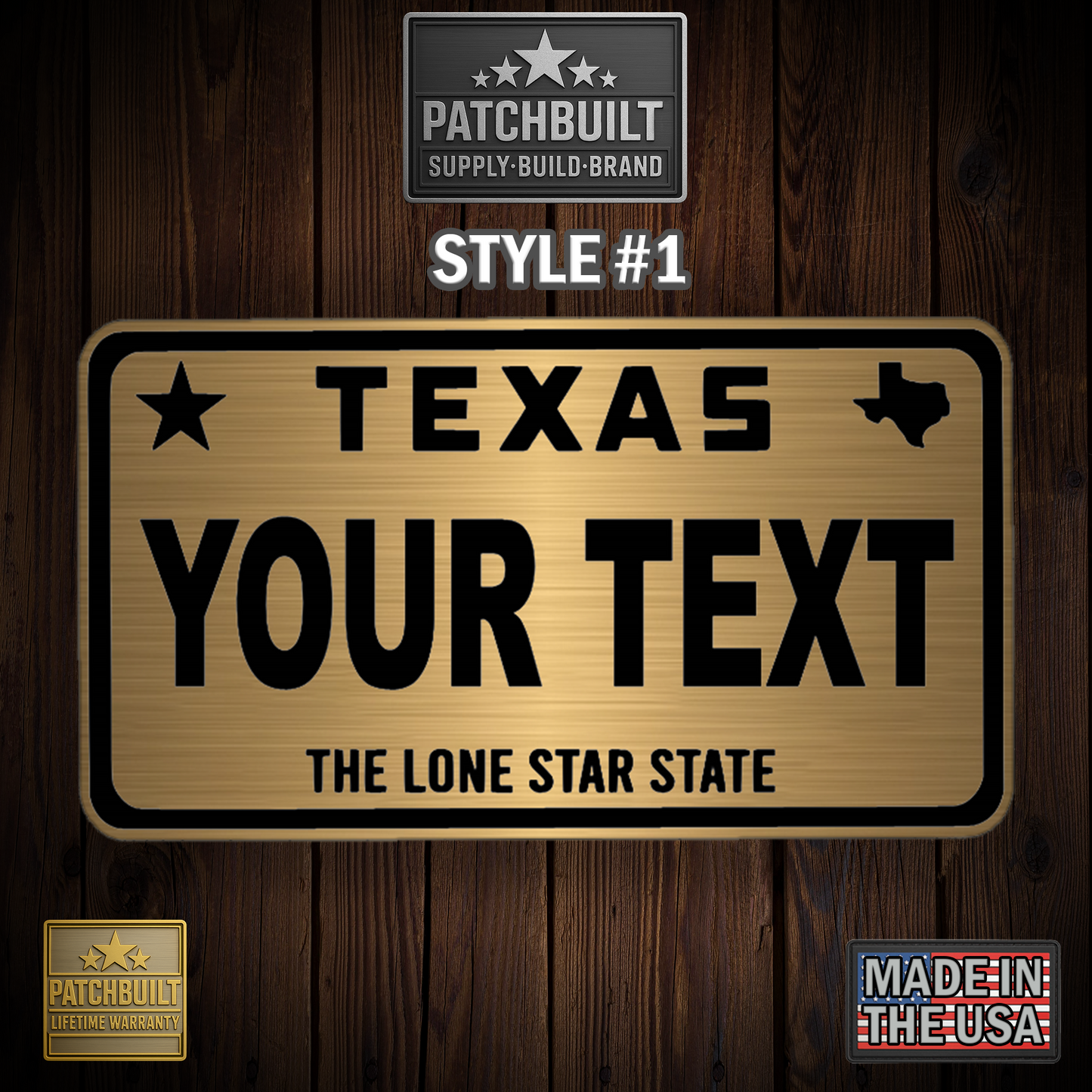 Custom Texas Plate Patch – Personalized Acrylic Name Patch (2 Styles)
