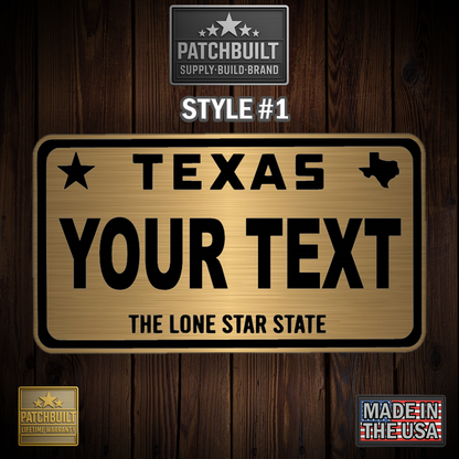 Custom Texas Plate Patch – Personalized Acrylic Name Patch (2 Styles)