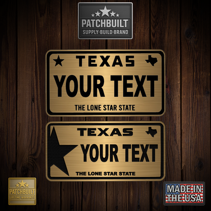Custom Texas Plate Patch – Personalized Acrylic Name Patch (2 Styles)