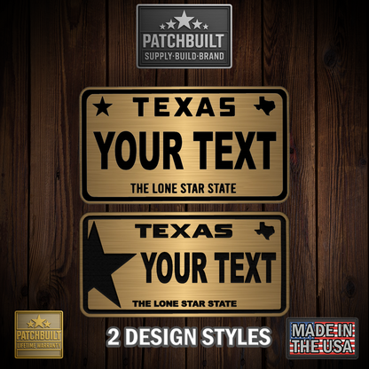 Custom Texas Plate Patch – Personalized Acrylic Name Patch (2 Styles)