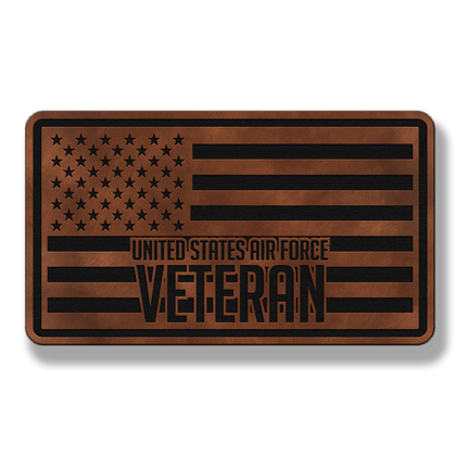 United States Air Force Veteran Flag patch in saddle chestnut