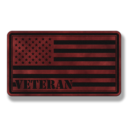 Veteran American Flag – Leatherette Morale Patch