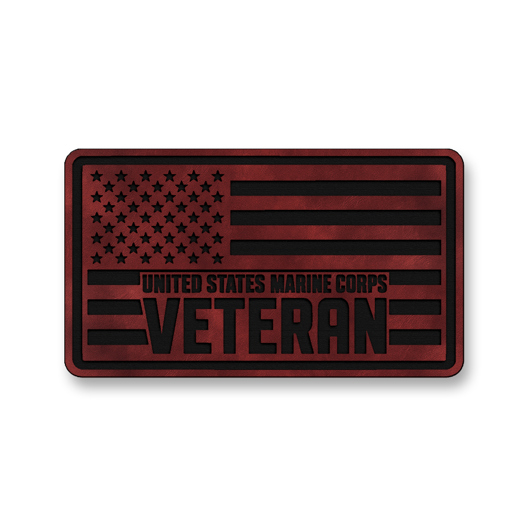 United States Marine Corps Veteran Flag – Leatherette Morale Patch