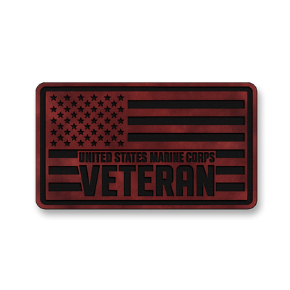United States Marine Corps Veteran Flag – Leatherette Morale Patch