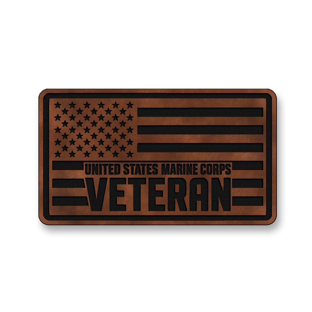 United States Marine Corps Veteran Flag – Leatherette Morale Patch