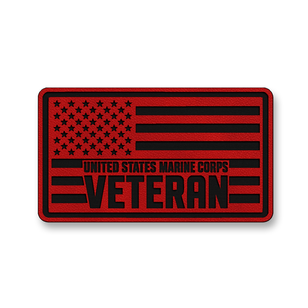 United States Marine Corps Veteran Flag – Leatherette Morale Patch