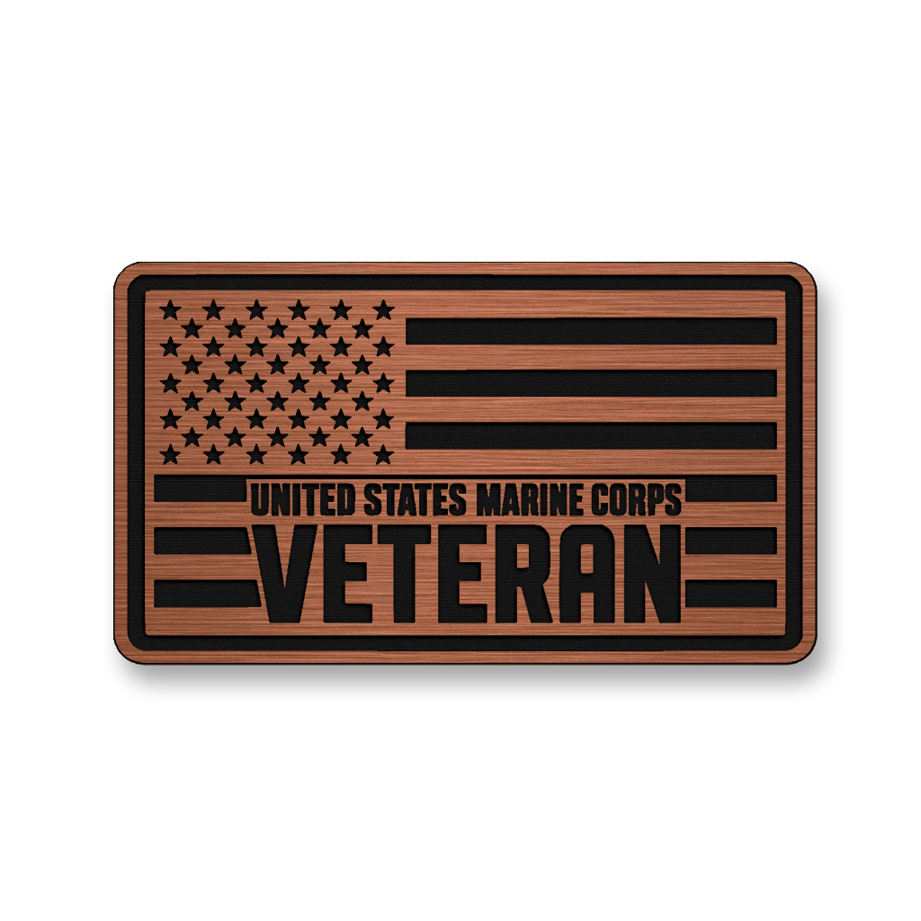 United States Marine Corps Veteran Flag – Leatherette Morale Patch