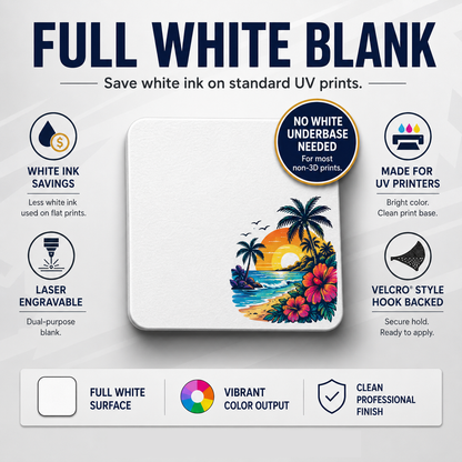 UV Printable & Laser Engravable 2" Circle Blank Patches – Velcro® Style Hook Backed