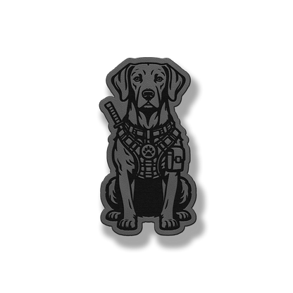 Tactical Weimaraner dog patch in classic gray leatherette