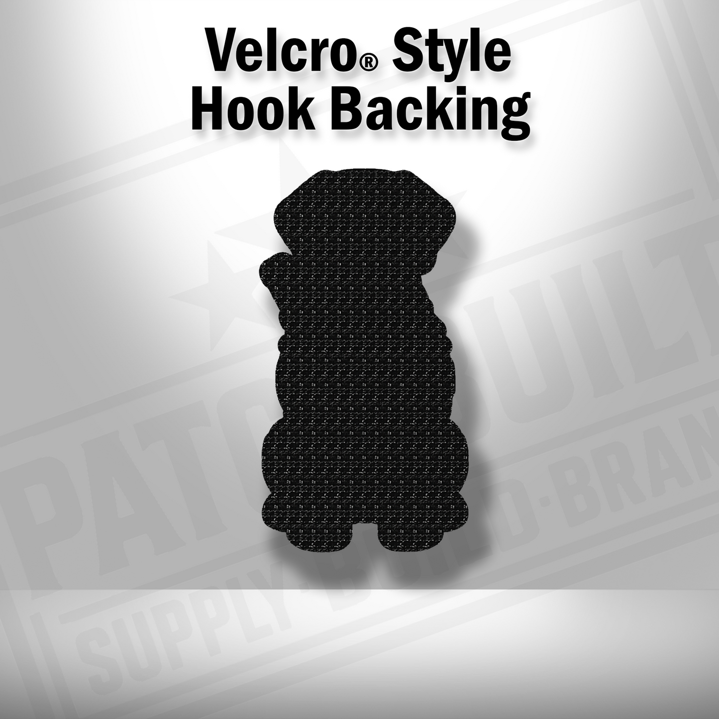 Hook backing shown on Tactical Weimaraner dog patch