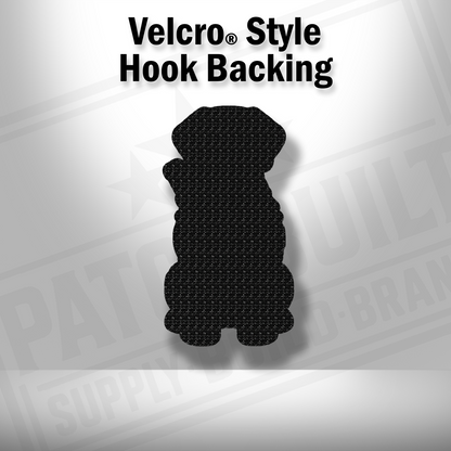 Hook backing shown on Tactical Weimaraner dog patch