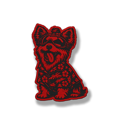 Beach Dog Yorkie Patch – Leatherette Morale Patch