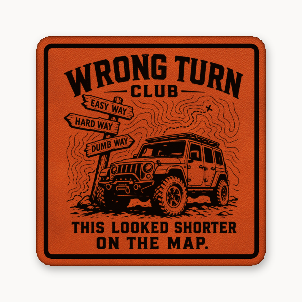 Wrong Turn Club – Leatherette Morale Patch — Classic Orange
