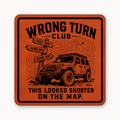 Wrong Turn Club – Leatherette Morale Patch — Classic Orange
