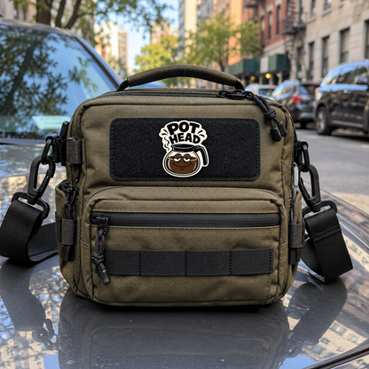 Pot Head Coffee Pot – Leatherette Morale Patch — in use