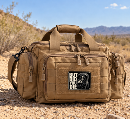 But Did You Die Reaper – Leatherette Morale Patch — in use