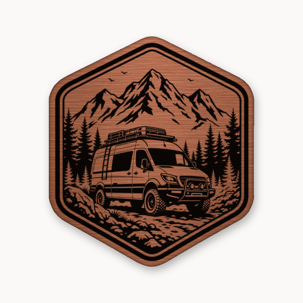 Overlanding Van Life – Leatherette Morale Patch — Copper