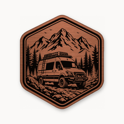 Overlanding Van Life – Leatherette Morale Patch — Copper