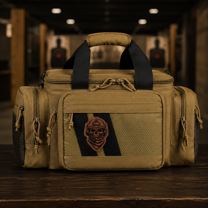 American Tactical Skull Operator – Leatherette Morale Patch — in use