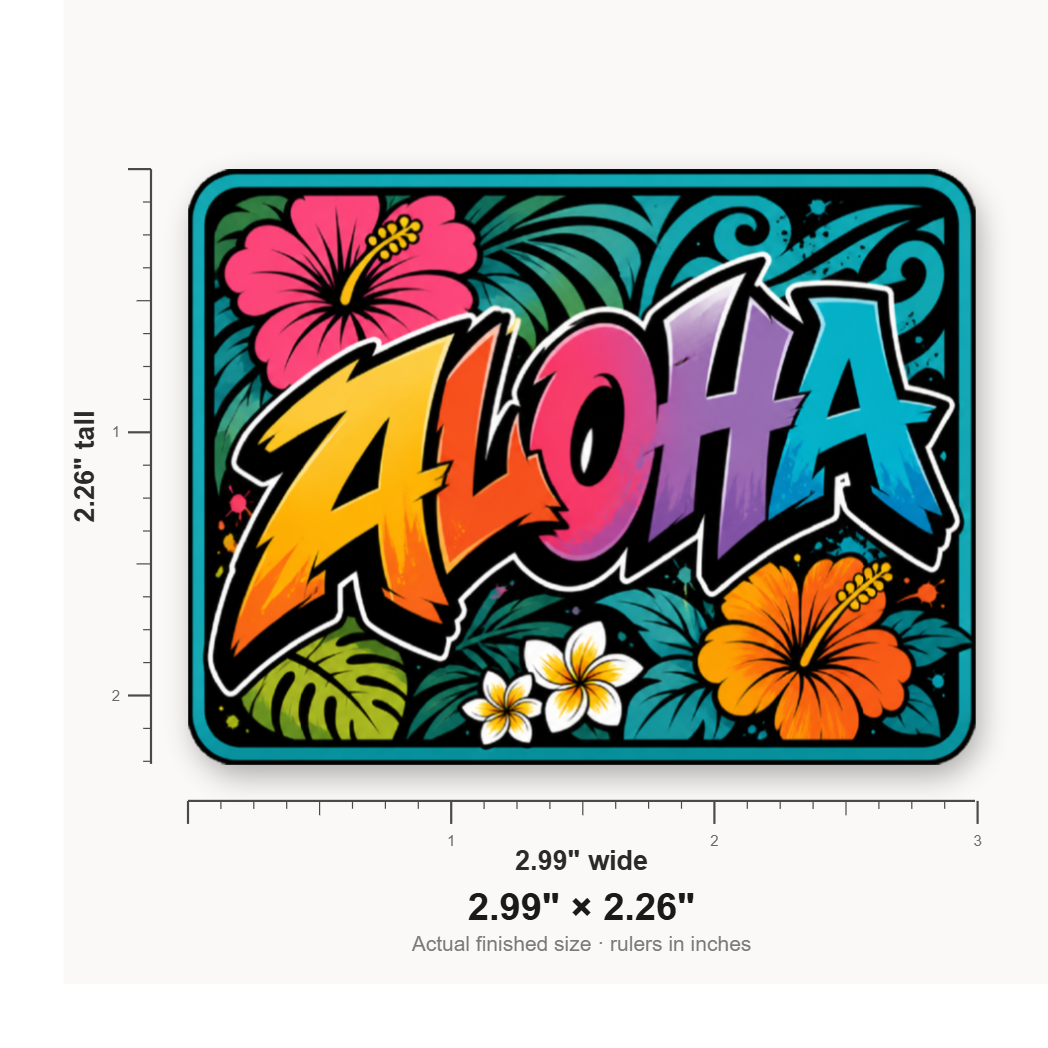 Floral Aloha – Leatherette Morale Patch — size guide