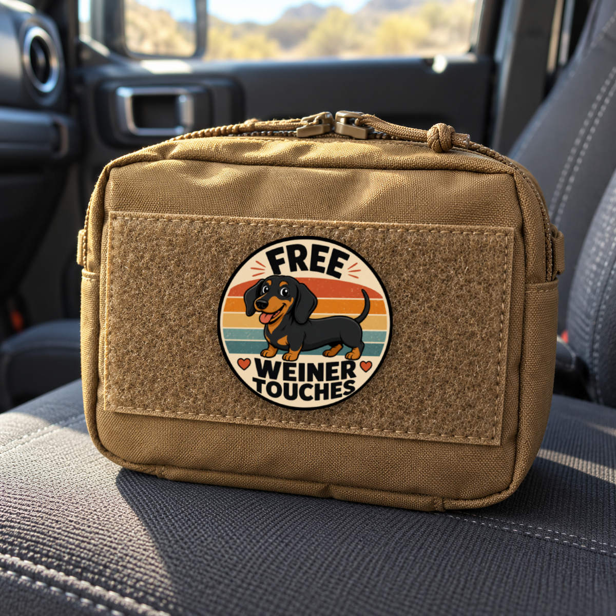 Free Weiner Touches – Leatherette Morale Patch — in use