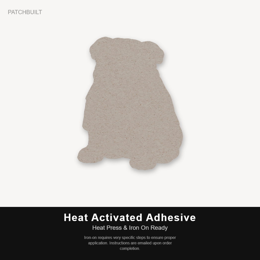 Beach Bulldog – Leatherette Morale Patch — Heat Activated Adhesive