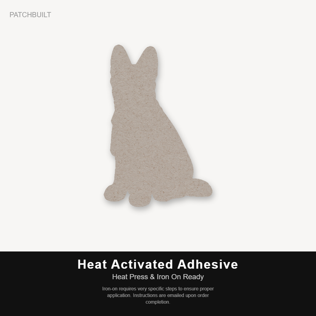 Beach Malinois Patrol – Leatherette Morale Patch — Heat Activated Adhesive