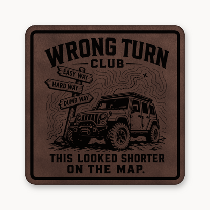 Wrong Turn Club – Leatherette Morale Patch — Classic Light Brown
