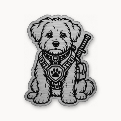 Tactical Maltese – Leatherette Morale Patch — Silver