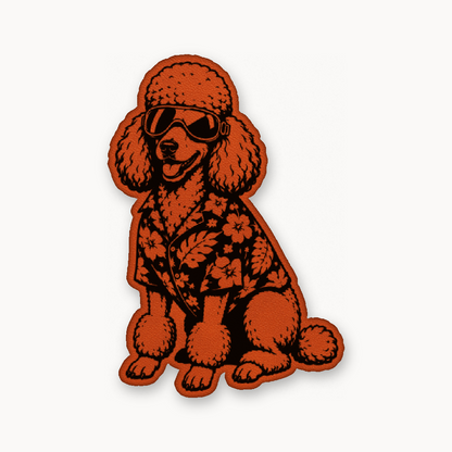 Beach Poodle Patrol – Leatherette Morale Patch — Classic Orange