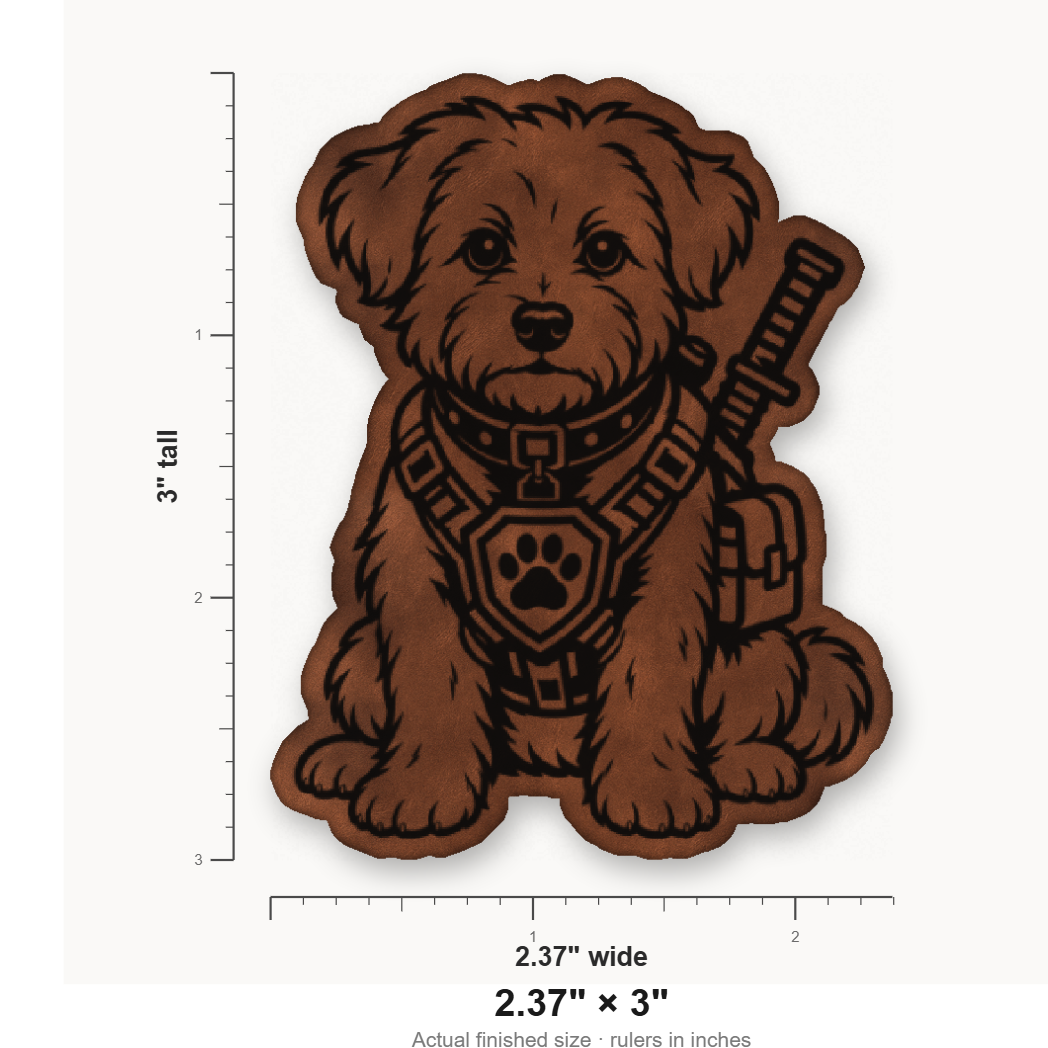 Tactical Maltese – Leatherette Morale Patch — size guide