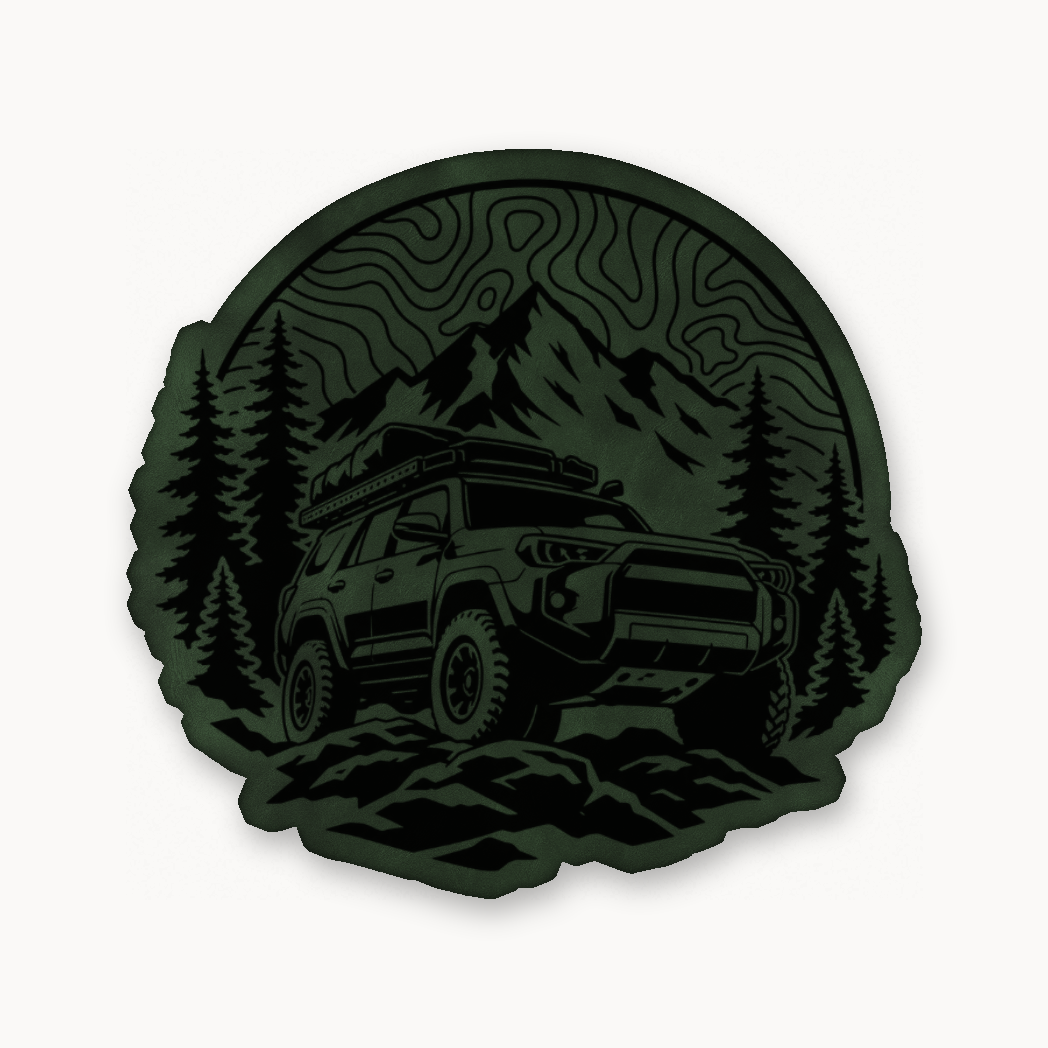 Topo Overlander SUV – Leatherette Morale Patch — Dark Saddle Green
