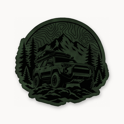 Topo Overlander SUV – Leatherette Morale Patch — Dark Saddle Green