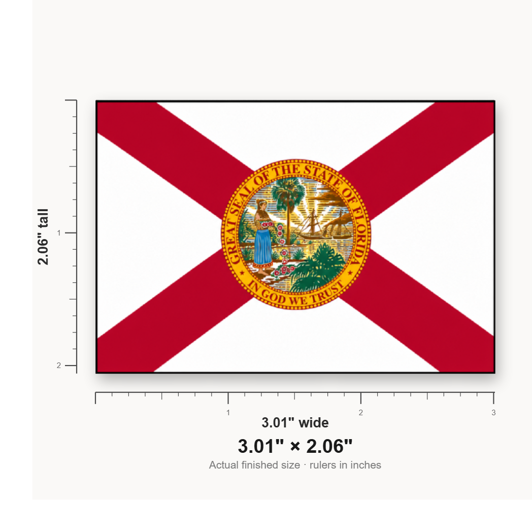 Florida State Flag – Leatherette Morale Patch — size guide
