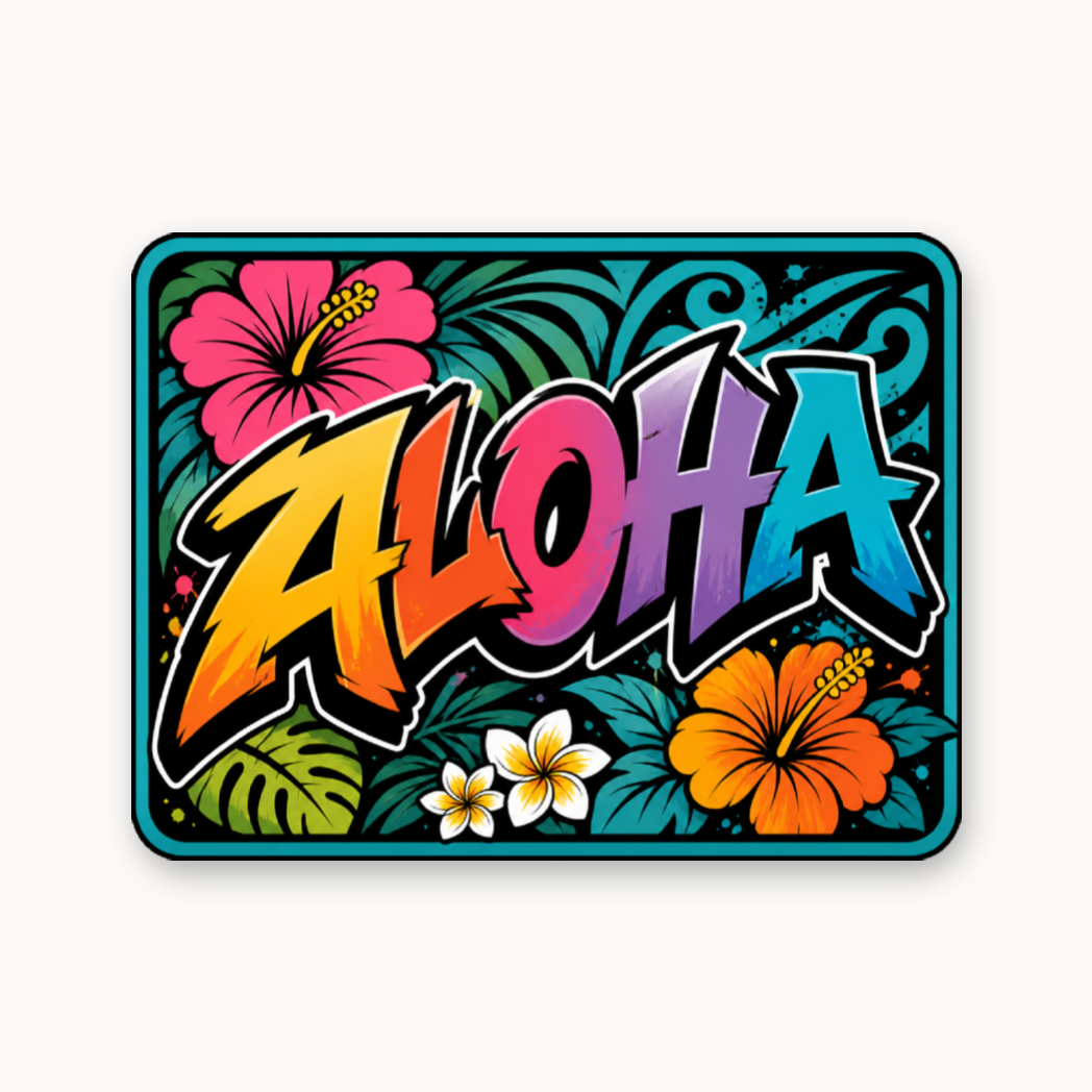 Floral Aloha – Leatherette Morale Patch — UV Color