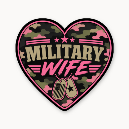 Military Wife Camo Heart – Leatherette Morale Patch — UV Color