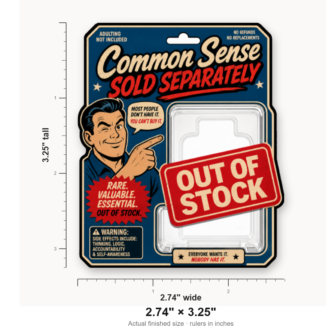 Common Sense Sold Separately – Leatherette Morale Patch — size guide