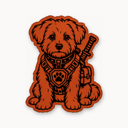 Tactical Maltese – Leatherette Morale Patch — Classic Orange
