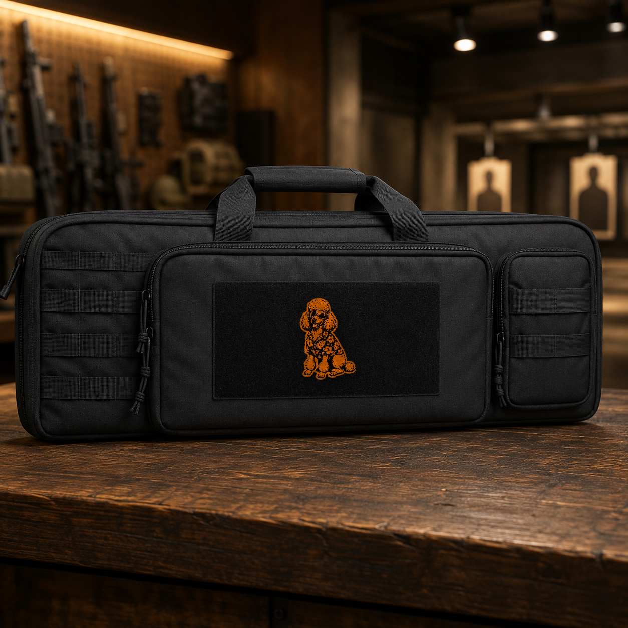 Beach Poodle Patrol – Leatherette Morale Patch — in use