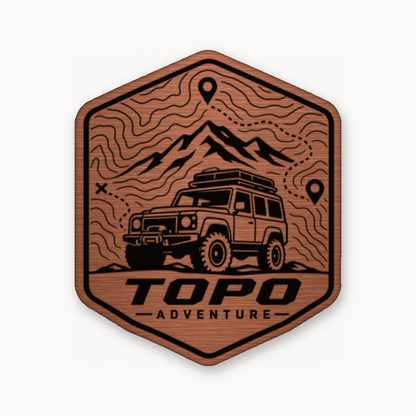 Topo Adventure Badge – Leatherette Morale Patch — Copper