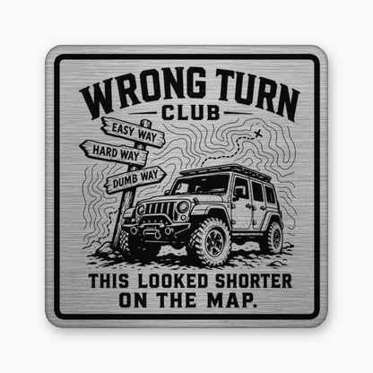 Wrong Turn Club – Leatherette Morale Patch — Silver