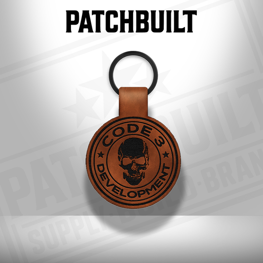 Code 3 Development - Leatherette Keychain - Round