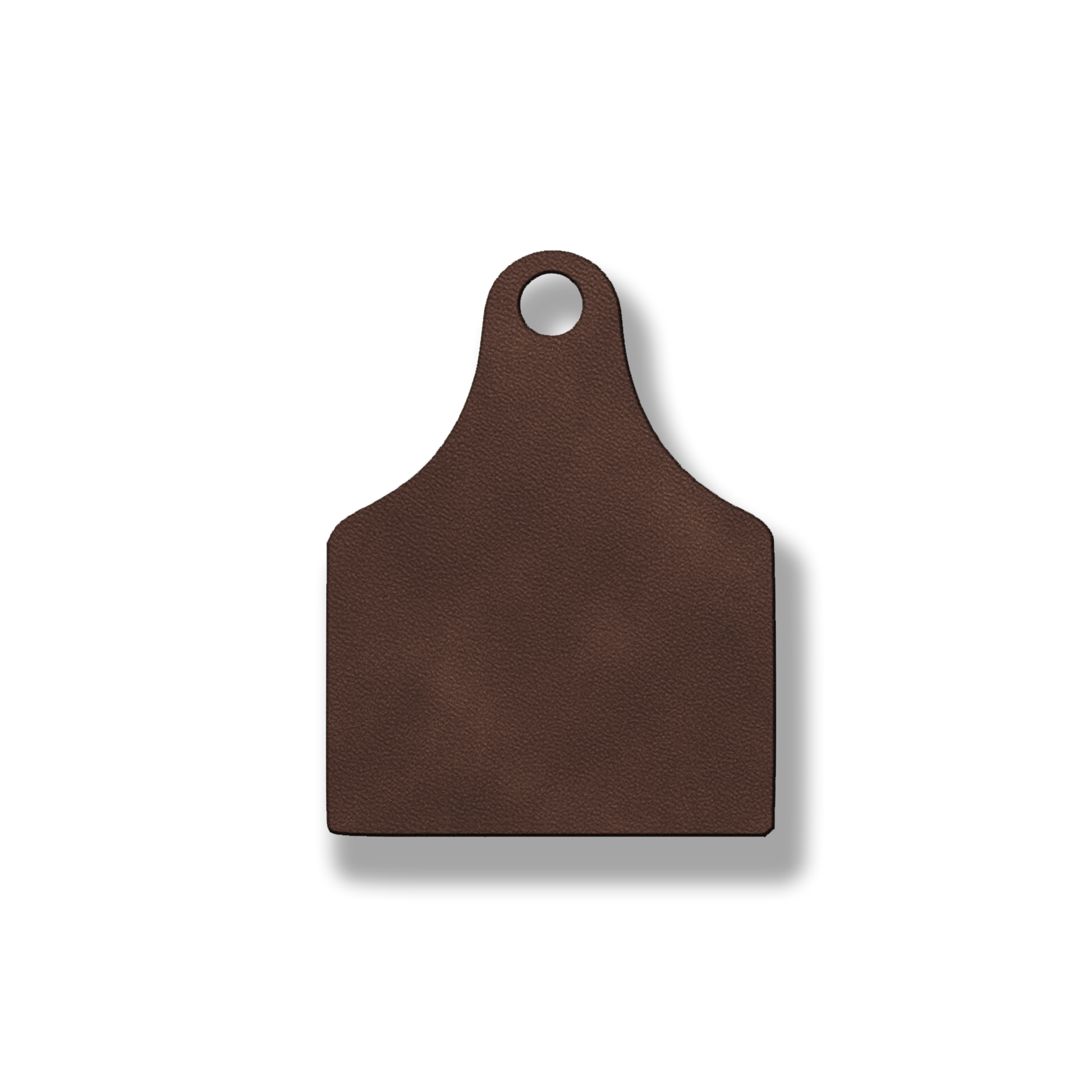 Blank cow tag patch in classic light brown leatherette