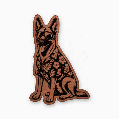 Beach Malinois Patrol – Leatherette Morale Patch — Copper