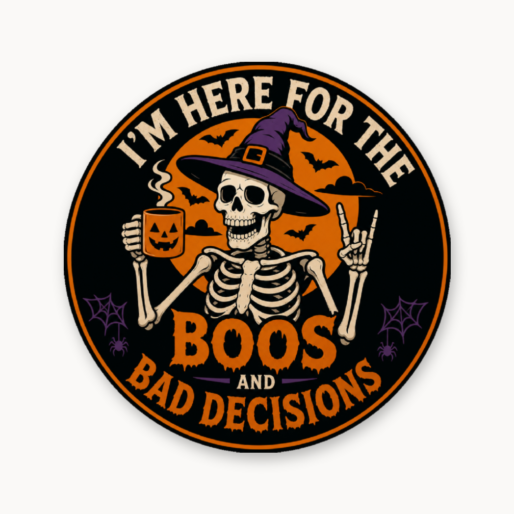 Boos and Bad Descisions – Leatherette Morale Patch — UV Color
